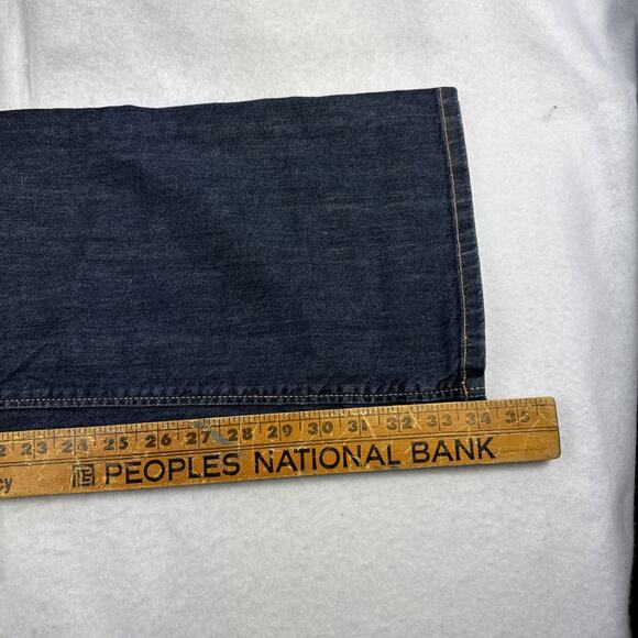 Banana Republic Jeans Womens 32L Blue Denim Flare Leg Flap Pockets Low Dark Wash - Picture 4 of 7